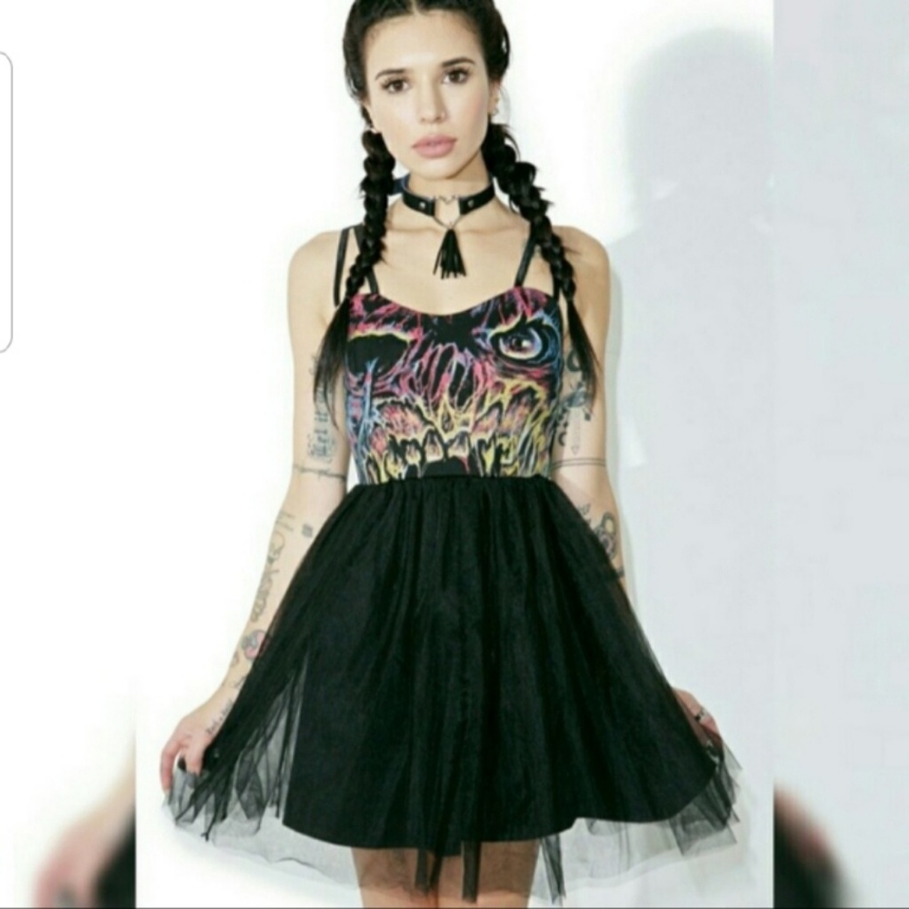 ONE LEFT Iron Fist Carl Tulle black dress